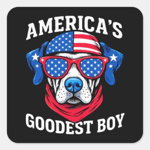 Adesivo Quadrado O Melhor Menino Cachorro da América