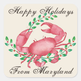 Adesivo Quadrado O melhor Natal do Caranguejo de Maryland