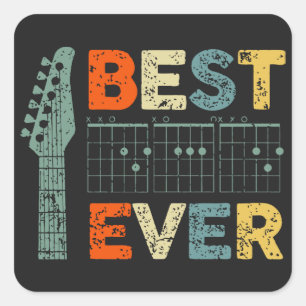 Adesivo Quadrado O melhor pai de violão já acorda Melhor Pai Rockst
