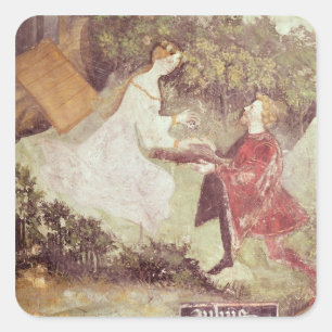Adesivo Quadrado O mês de julho, detalhe de um casal, c.1400