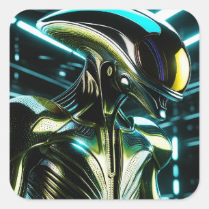 Adesivo Quadrado O meu tipo favorito de alienígena é o material bio