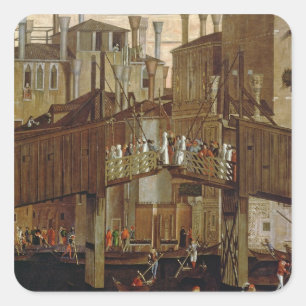 Adesivo Quadrado O milagre da relíquia da cruz santamente, detalhe