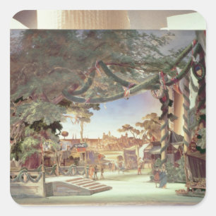 Adesivo Quadrado O modelo do palco para a ópera 'morre