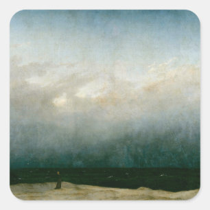 Adesivo Quadrado O Monge pelo Mar de Caspar David Friedrich