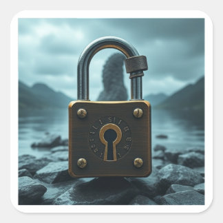 Adesivo Quadrado O monstro do Ness Lock