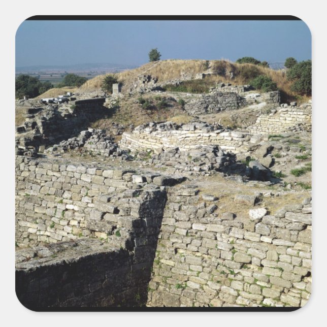 Adesivo Quadrado O Monte de Hissarlik, o local de (Frente)