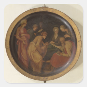 Adesivo Quadrado O nascimento de St John o baptista, c.1526 (óleo