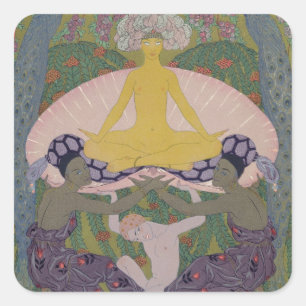 Adesivo Quadrado O nascimento de Venus (tinta e W/c no papel) (veja