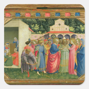 Adesivo Quadrado O nascimento e o casamento do Virgin