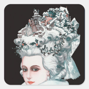 Adesivo Quadrado O Natal em Sua Mente Vintage Moda