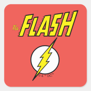 Adesivo Quadrado O Nome do Flash & Logotipo do Raio