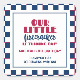 Adesivo Quadrado O nosso pirralho está a fazer um aniversário