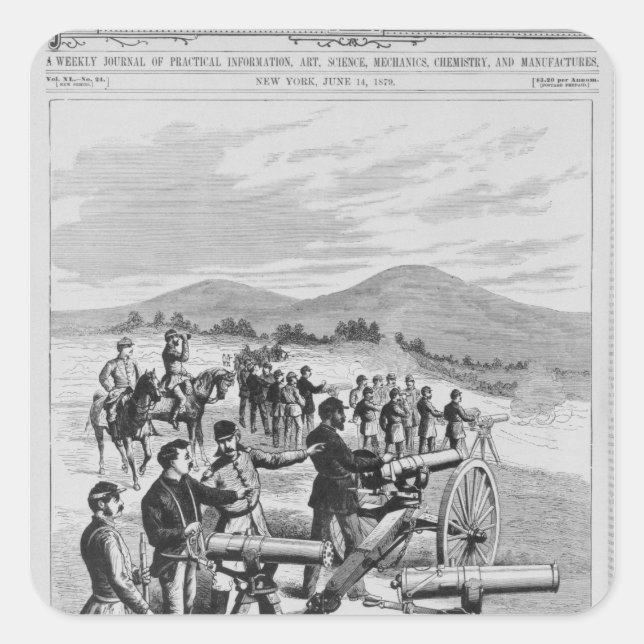 Adesivo Quadrado O novo modelo Gatling Gun (Frente)