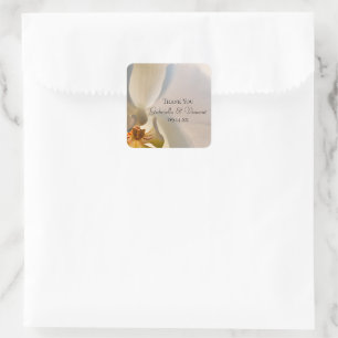 Adesivo Quadrado O obrigado branco do casamento da elegância da