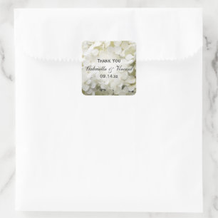 Adesivo Quadrado O obrigado branco do casamento do Hydrangea você