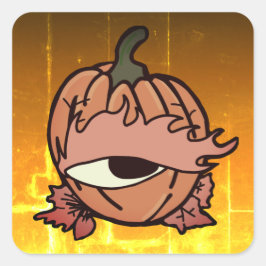 Adesivo Quadrado O Olho Sonolento da Pumpkin Spooky