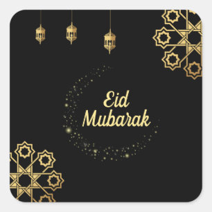 Adesivo Quadrado O ouro de Eid Mubarak personaliza