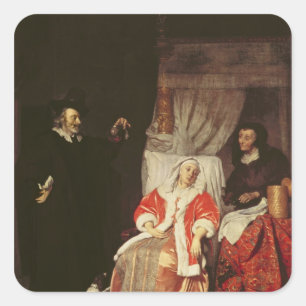 Adesivo Quadrado O paciente e o médico, 1660