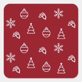 Adesivo Quadrado O padrão de Natal I