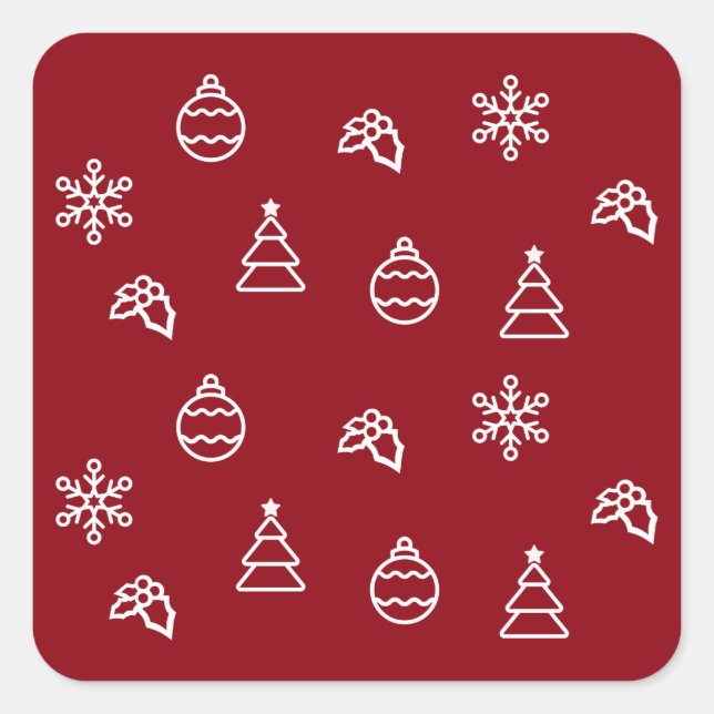 Adesivo Quadrado O padrão de Natal I (Frente)