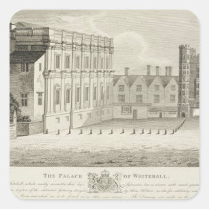 Adesivo Quadrado O palácio de Whitehall, de um desenho na