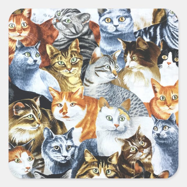 Adesivo Quadrado O Palheiro dos GATOS (Frente)