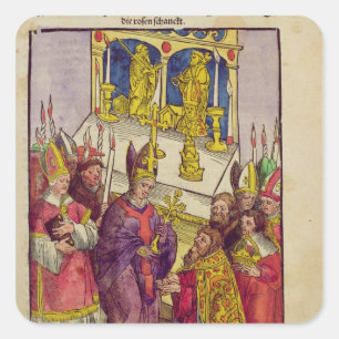 Adesivo Quadrado O papa Martin V dá a Sigismund o presente