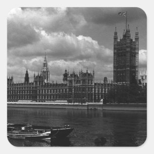 Adesivo Quadrado O parlamento de Inglaterra Londres do vintage