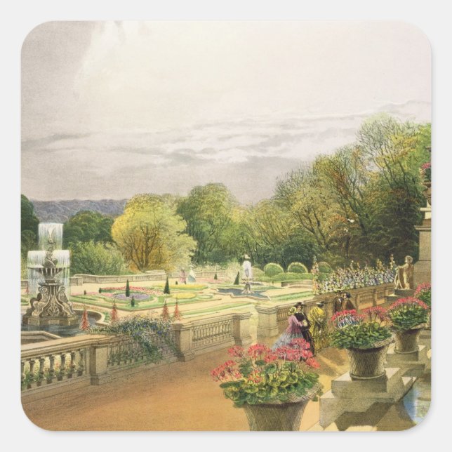 Adesivo Quadrado O Parterre, Harewood House perto de Leeds, pub. (Frente)