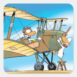 Adesivo Quadrado O pato de Ding do pântano prepara-se para a