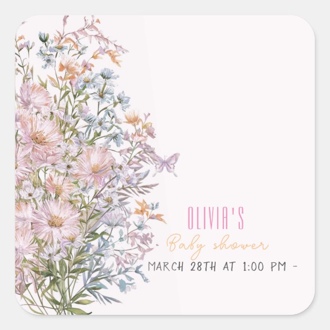 Adesivo Quadrado O pequeno flor silvestre está florescendo #3 (Frente)