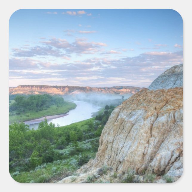 Adesivo Quadrado O pequeno rio Missouri no Little (Frente)