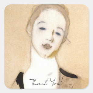 Adesivo Quadrado O Pequeno Servidor, Helene Schjerfbeck