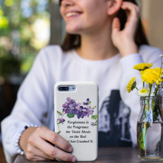 Adesivo Quadrado O perdão é a fragrância das folhas violetas