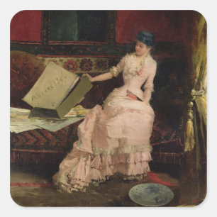 Adesivo Quadrado O perito elegante, 1883 (óleo em canvas)