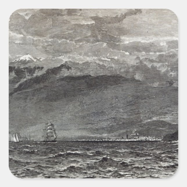 Adesivo Quadrado O Pico de Teneriffe, Sante Cruz (Frente)