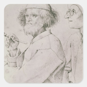 Adesivo Quadrado O pintor e o amante da arte