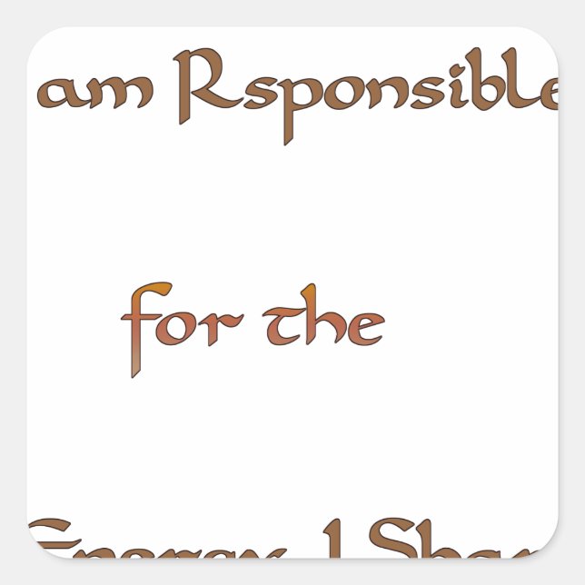 Adesivo Quadrado O Poder Dentro: Energia Importa (Frente)