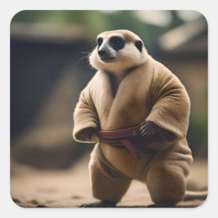 Adesivo Quadrado "O Poderoso Meerkat: Sumo Showdown"
