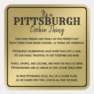 Adesivo Quadrado O poema da Mesa Pittsburgh Cookie Dourado