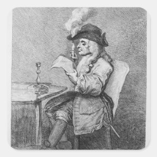 Adesivo Quadrado O político, gravado por John Keyse Sherwin