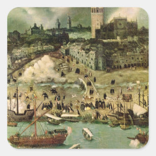 Adesivo Quadrado O porto de Sevilha, c.1590
