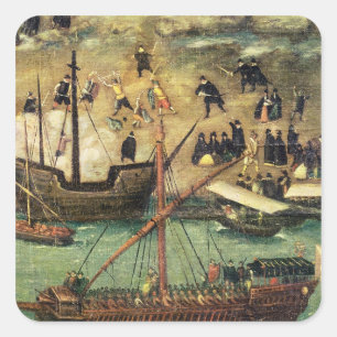 Adesivo Quadrado O porto de Sevilha, c.1590