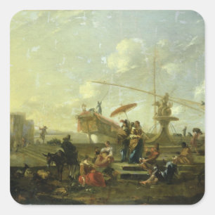 Adesivo Quadrado O porto velho de Genoa