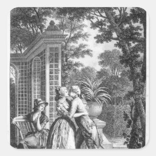 Adesivo Quadrado O primeiro beijo do amor