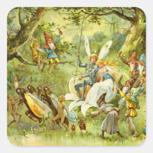 Adesivo Quadrado O Príncipe das Fadas e a Thumbelina