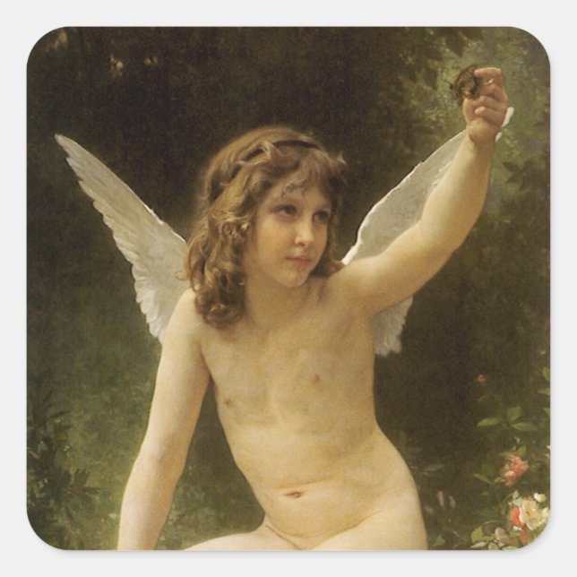 Adesivo Quadrado O Prisioneiro (Le Captif) por Bouguereau (Frente)