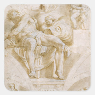 Adesivo Quadrado O Profeta Jonah e Dois Lunettes Destruídos