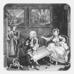 Adesivo Quadrado O progresso de uma prostituta, placa II,