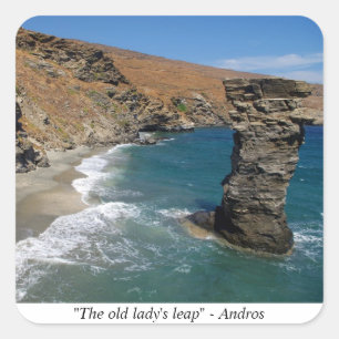 Adesivo Quadrado "O pulo" - Andros de senhora idosa